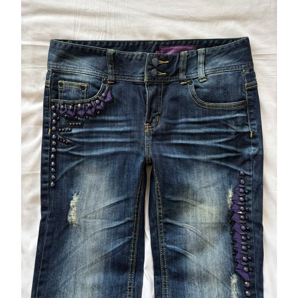 Vintage Japanese Brand Faded Wash Mid-rise Bootcut Denim Blue Jeans size 31x31